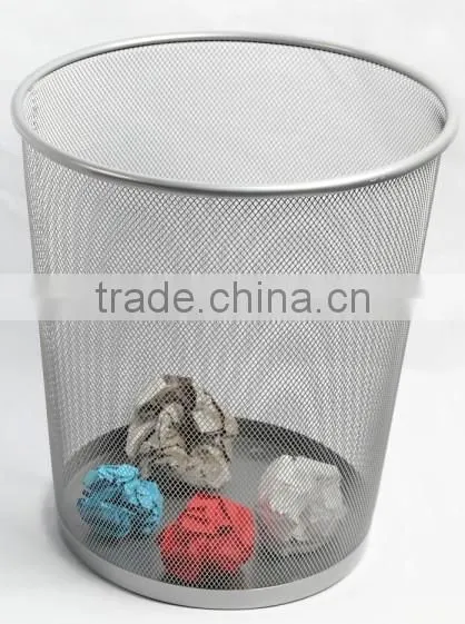 Hangzhou Office and Home Supplies Cheap Metal Wire Mesh Green Round Waste Basket