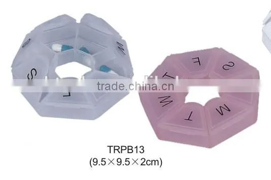Plastic logo printed travel pill cutter with pill storage box