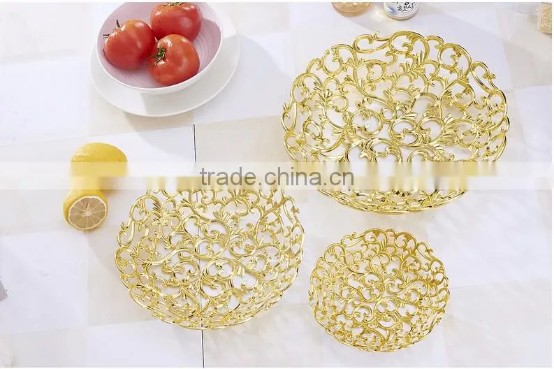 gold fruit plate decorative indian serving tray