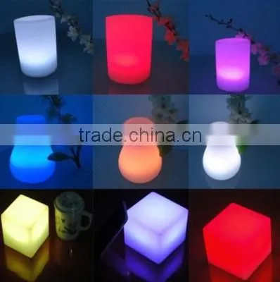 Hot! LED color change plastic small cube shape table light / otobi furniture in bangladesh price furniture