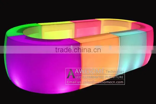 led illuminated mobile acrylic bar counter (BC170)
