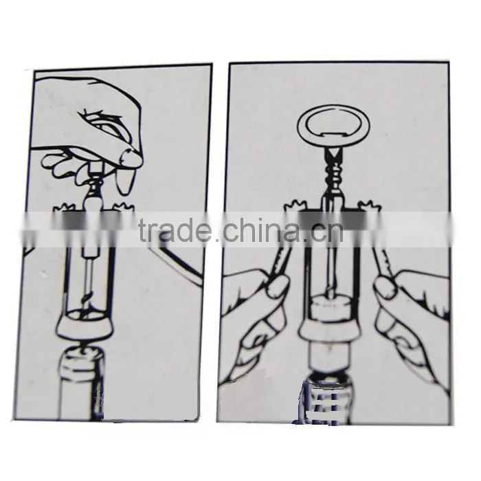 manual zinc alloy red wine opener / Red Wine Beer Bottle Opener Wing Corkscrew