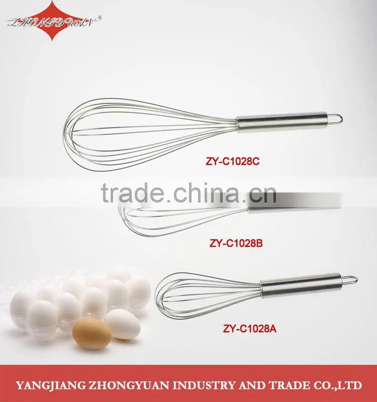 Food grade egg tool silicone coated head wires egg whisk with plastic handle