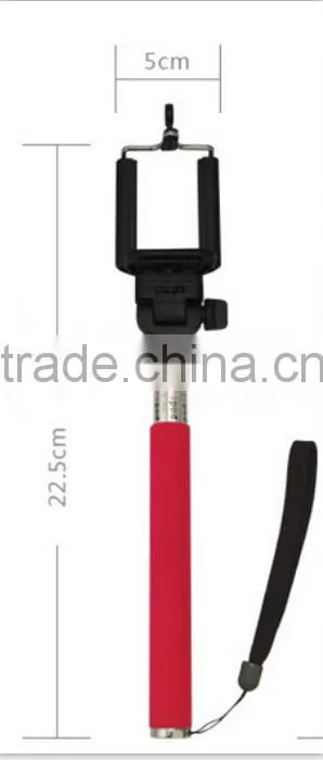 Extendable Self Timer Artifact Handheld Monopod Tripod Mount Camera Phone Clip for iPhone 4 4S 5C 5S 5, Samsung Galaxy S S2 S3 S