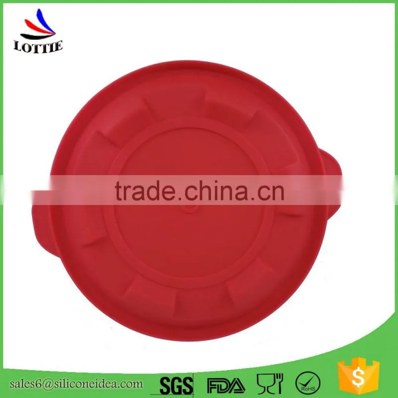 Red color dust-proof Food grade silicone lid custom silicone cover