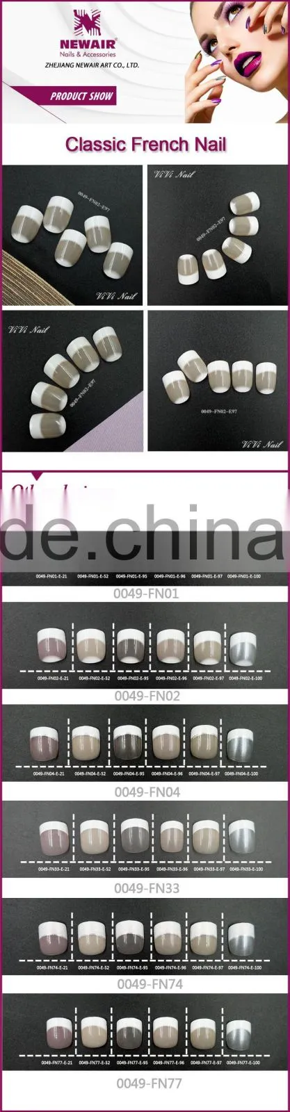 Artificial nails tips wholesale french free false nails