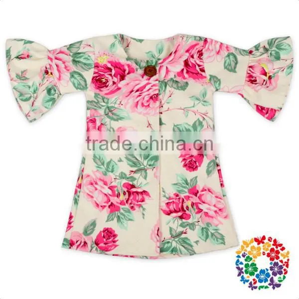 2017 New Pink Color Unicorn Prints Little Girls Coats Jackets High Collar Warm Cotton Kids Winter Jackets Whloesale Baby Jacket