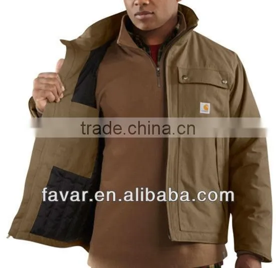 Men Heavy Winter Casual Canvas Quilted Woodward Traditional Jacket