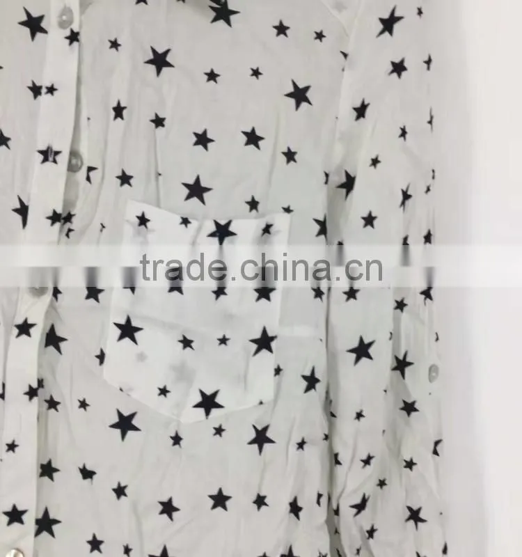 Ladies garment stock lot stars full print branded shirt