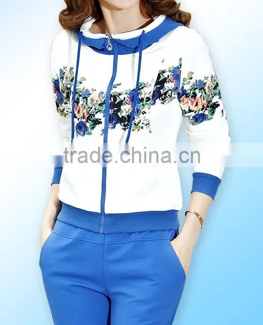 women casual clothing sets jogging printing track suit home dress OEM china