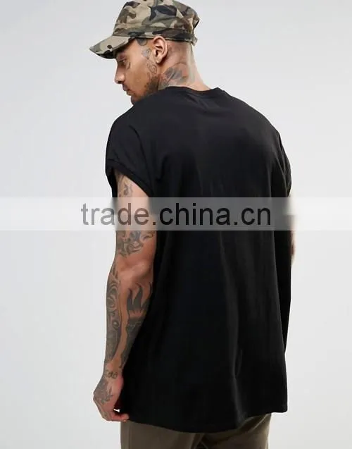 Fashion hip hop style street wear design oversized printing black t-shirt men custom