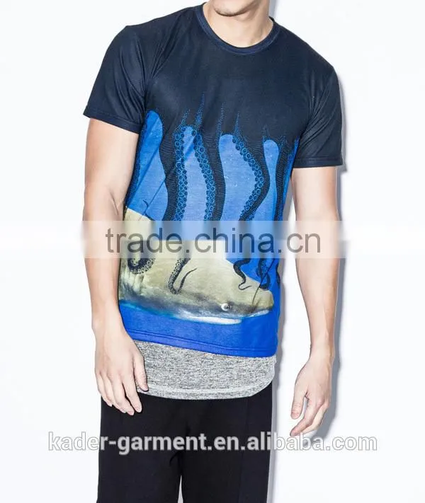 Octopus Sublimation T shirt Customize 100% Polyester Sublimation T Shirts