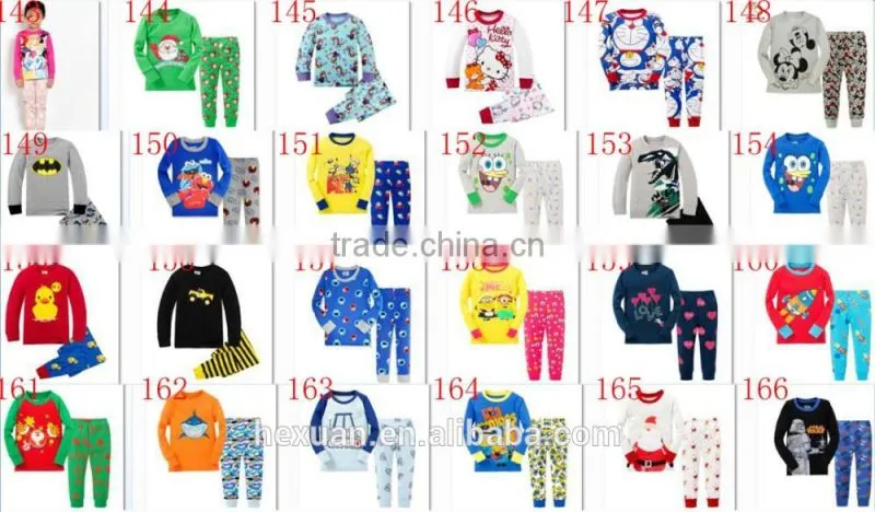 fashion kids cotton pajama sets Customized childrens sleepwear boutique pajamas for kids 31