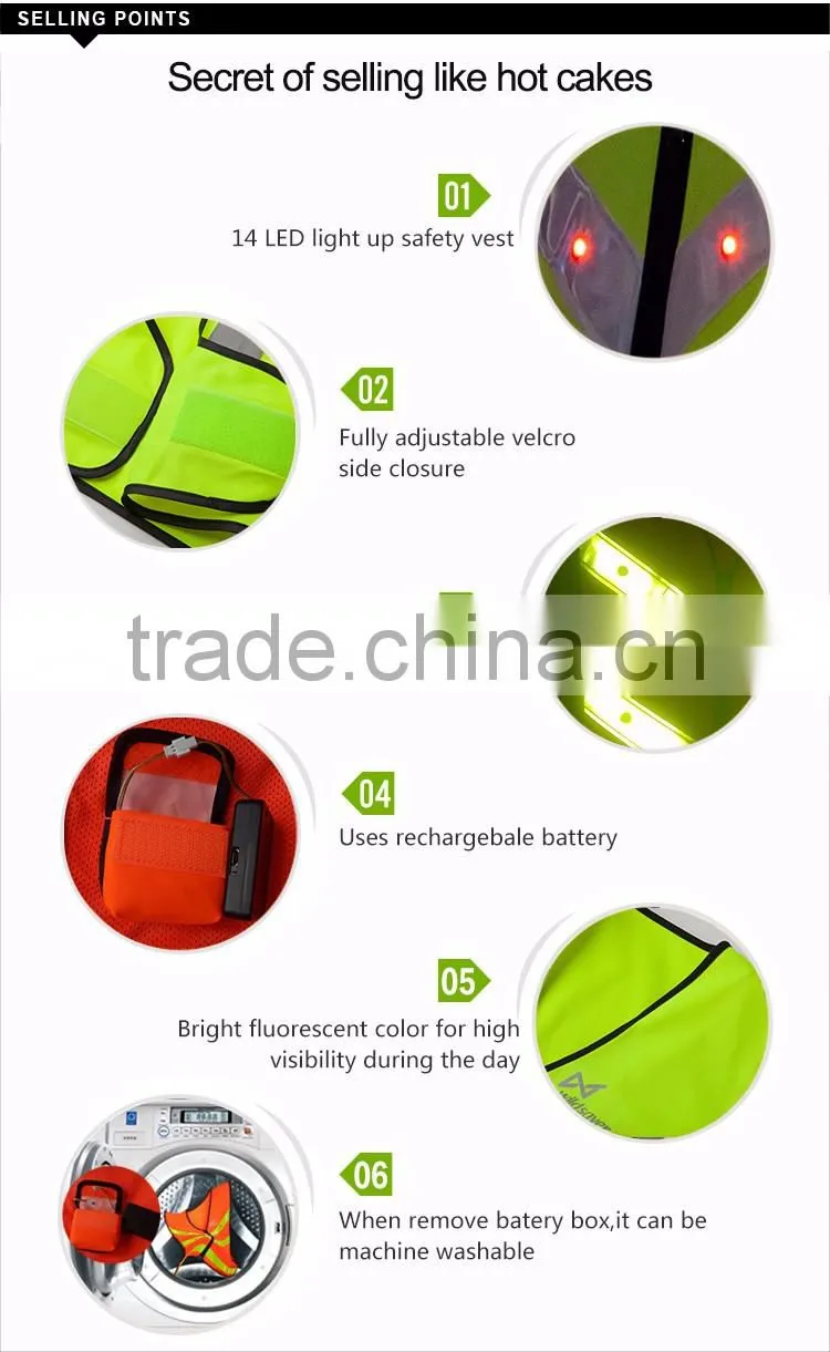Hi Vis Security Flashing Warning Road Uniform Vest for Mens