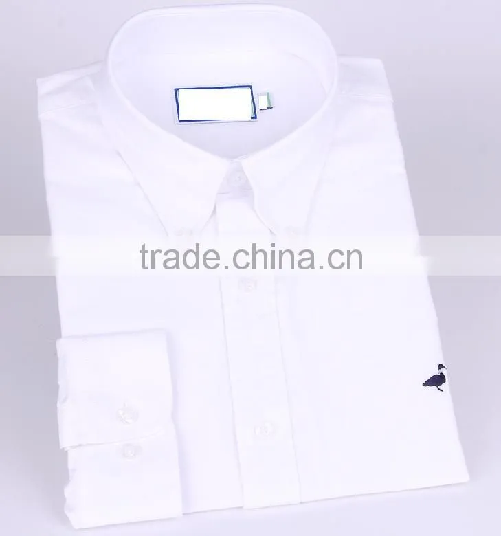 2017 white Oxford long sleeve button-down collar casual shirt for men