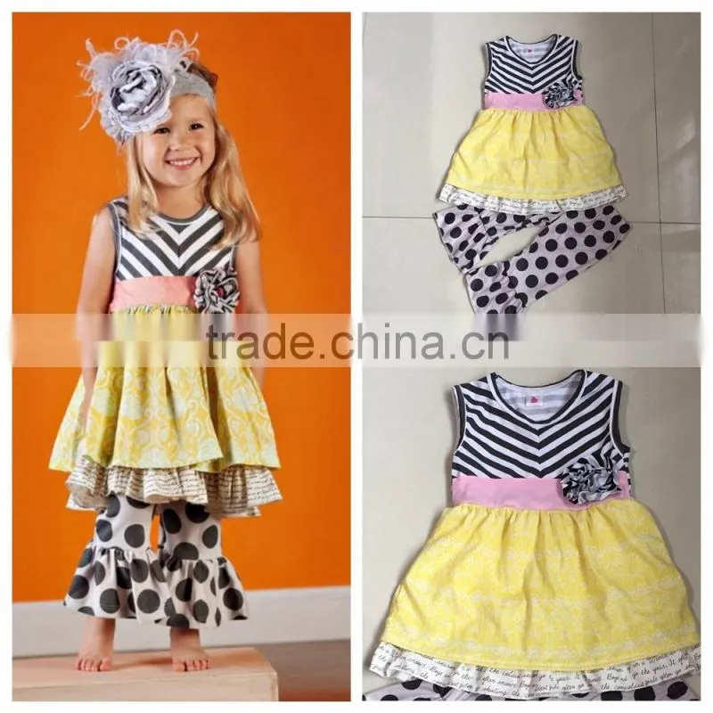 Baby Clothes Set Wholesale Cotton Ruffle Western Outfit Girls Back To School Outfit