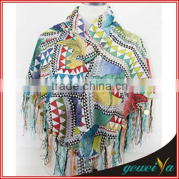 Fashion Pendant Square Cotton Shawls