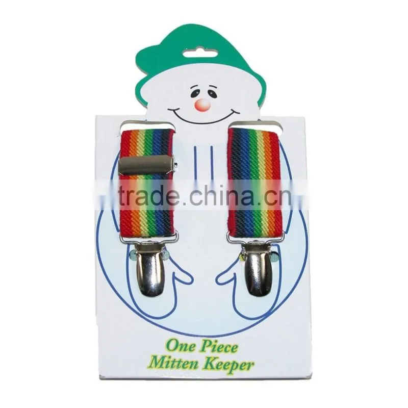 Adjustable Rainbow Stripe Mitten Clips for Kids Dubaa