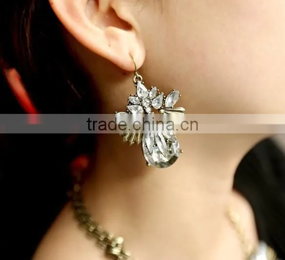 2014 Fashion Jewelry Set,Rhinestone Wedding Jewelry Set,Zircon Design Bridal Jewelry Set w Bracelet,Earring n Necklace