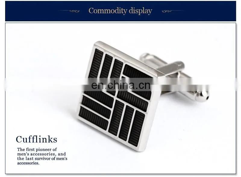Simple Black Streak Shirt Men Cheap Cufflinks