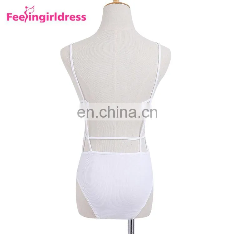 Fast Delivery White Sleeveless Harness Romper Women Bandage Bodysuit Sexy Jumpsuits