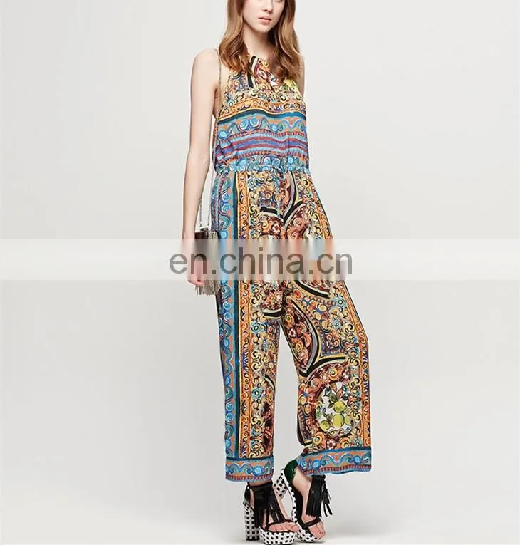 china wholesale market blouses 2016 new designs bohemian clothing custom printing one piece jumpsuit