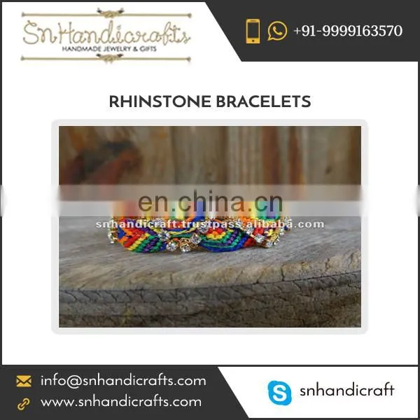 Top Quality High Material use Rope Rhinestone Bracelet for Sale