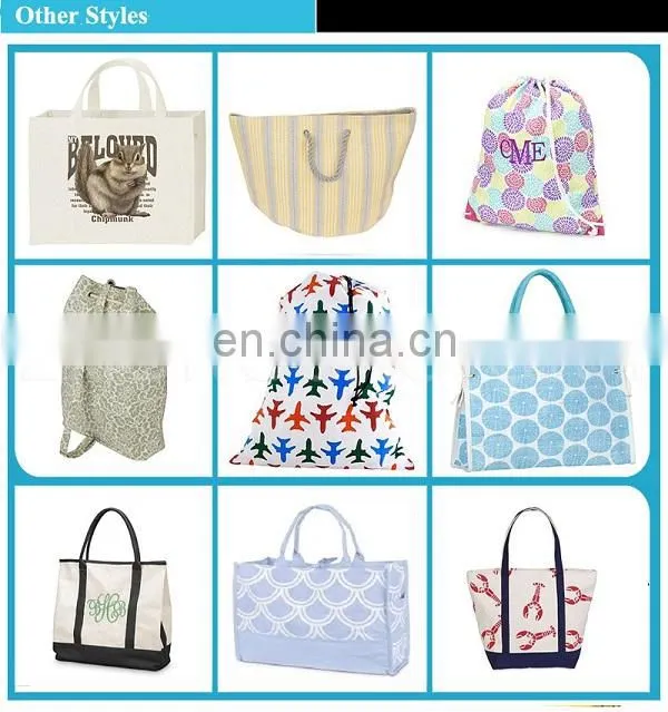 Small Cotton Canvas Fabric Zipper Bag