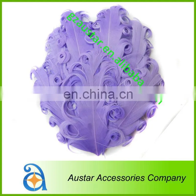 3 Tones WHITE/PURPLE/TURQUOISE Curly Goose Feather pads,Nagoire feather pads for Baby DIY Headband