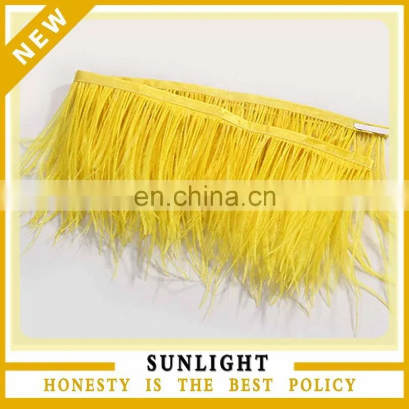 Bleached and dyed Ostrich Feather fringe trimming