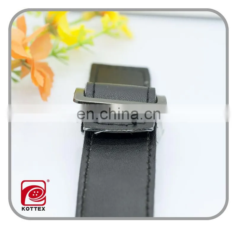 Leather Toggle belt button with metal buckle for coats