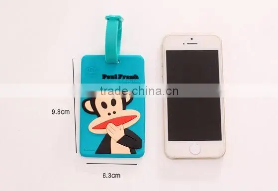 Silicone luggage tag, SGS approved carton pattern tags