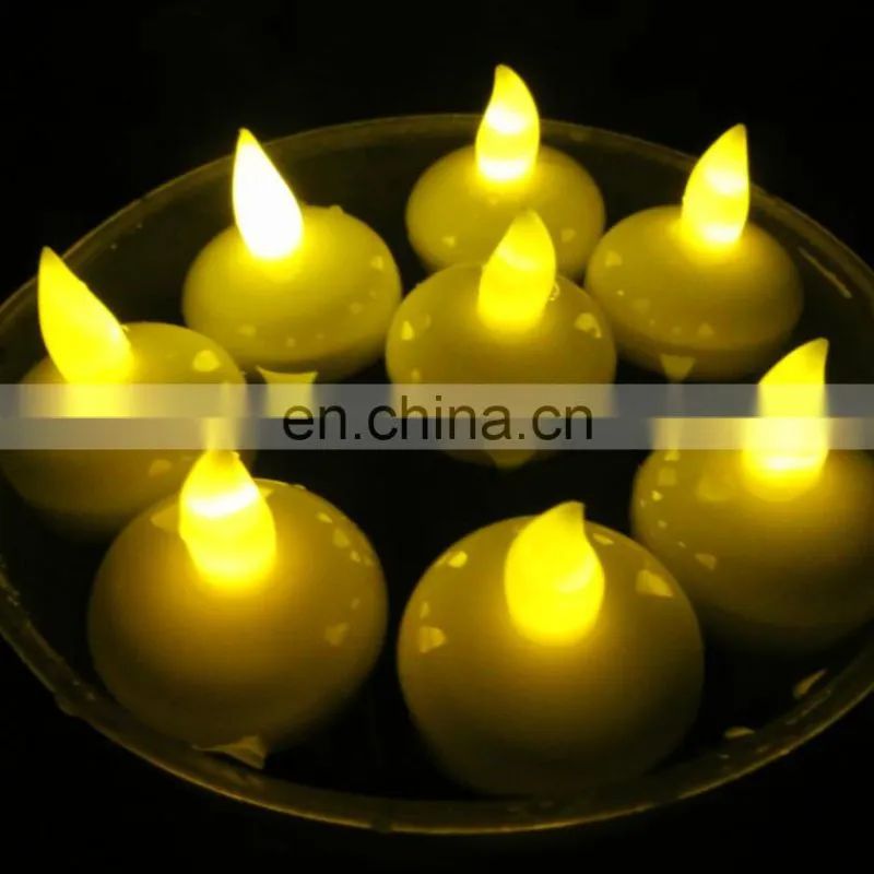 12 pieces per pack waterproof battery operated glitter candle light color changing floating led candle with swirling glitter