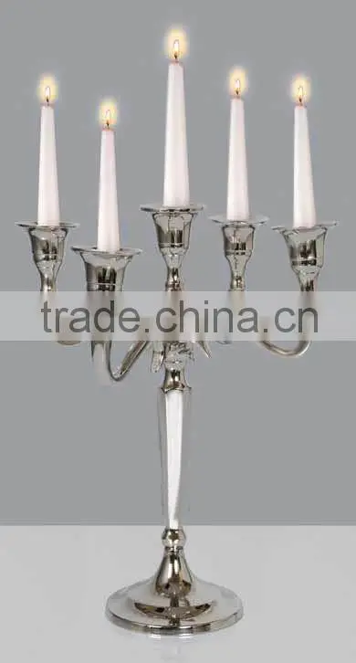Metal Wedding Candelabra With Silver Finish, Manufacturer Of Candelabra From india