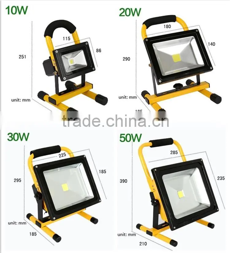 10w led flood light outdoor rechargeable flood light for emergency