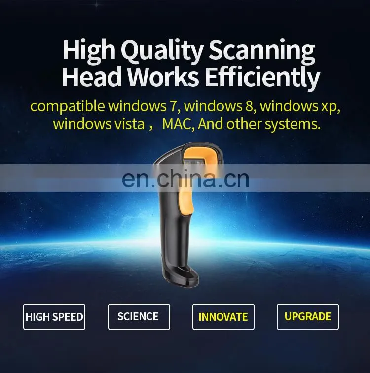 USB/RS232 Port Wired Laser Barcode Scanner 1D POS Code Reader Customize