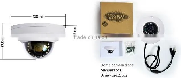Smart Life Style Security 2.0MP1080P AHD CCTV 360 degree Fisheye Panoramic Vandal-proof Mini Dome camera with wide view angle