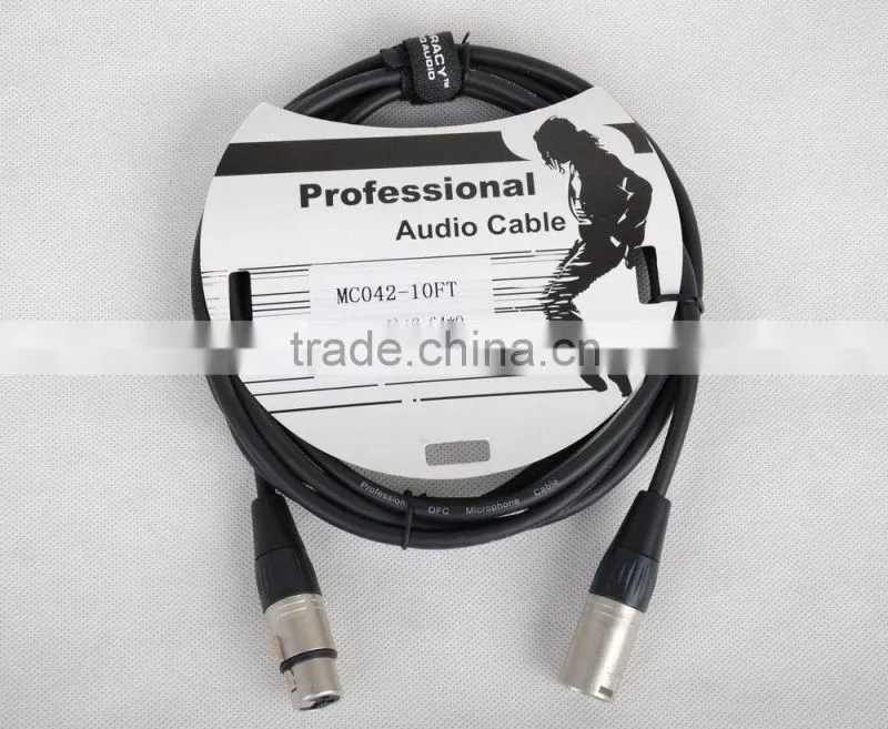 10 feet female xlr male to xlr female xlr cable for microphone cable MC042-10ft