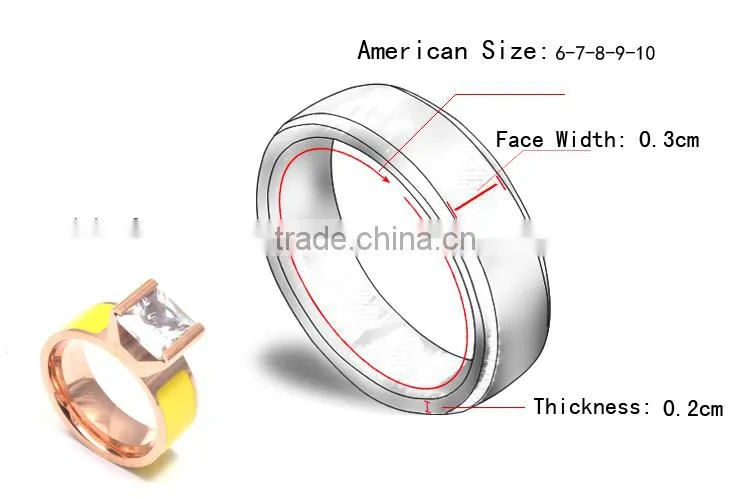 Fashion jewelry big rings 316l stainless steel yellow gold costume ring