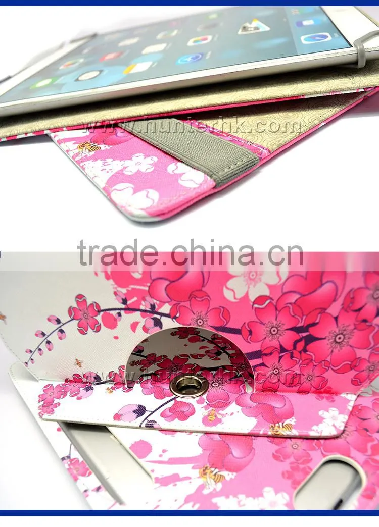 Hot Sell Pink Blossom Rotating Universal Tablet Case