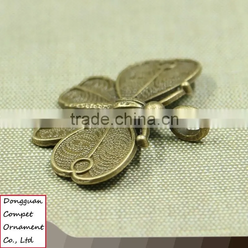 Wholesale diy jewelry accessories zinc alloy big hole insects butterfly pendant