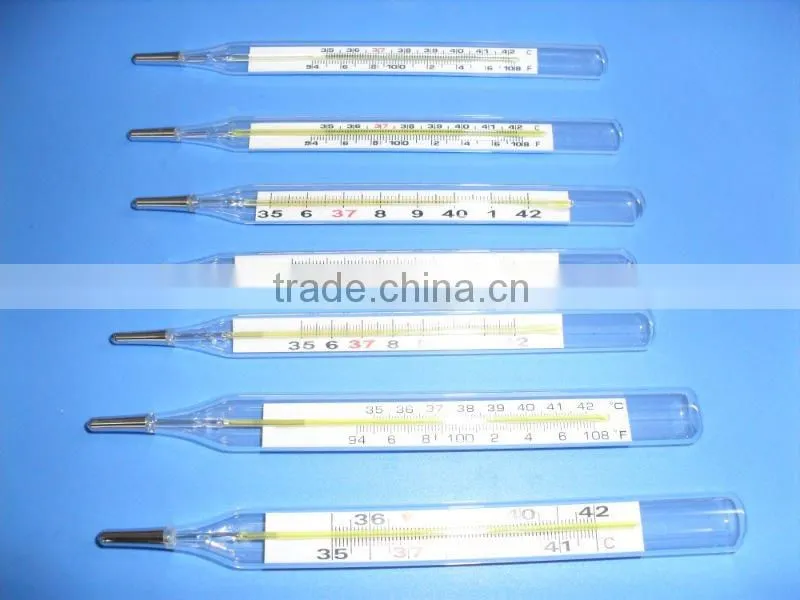 Glass thermometer flat type mercury clinical thermometer