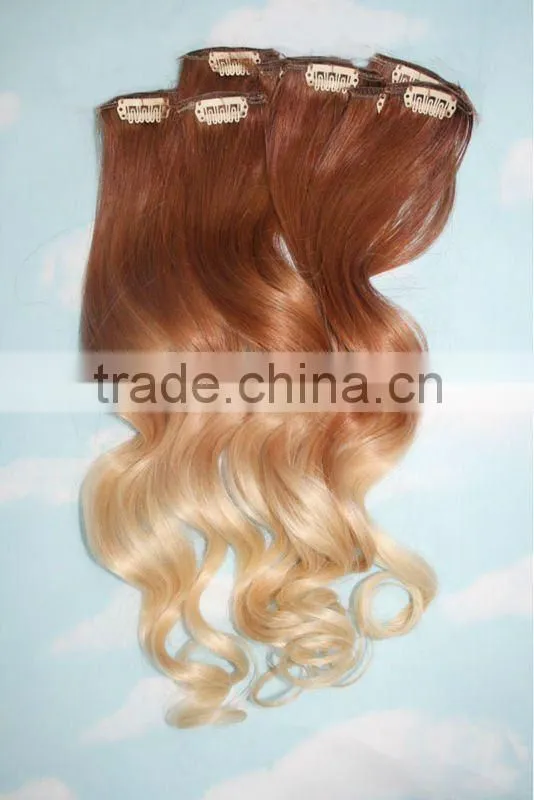 Auburn Copper With Bleached Tips Human Hair Extensions