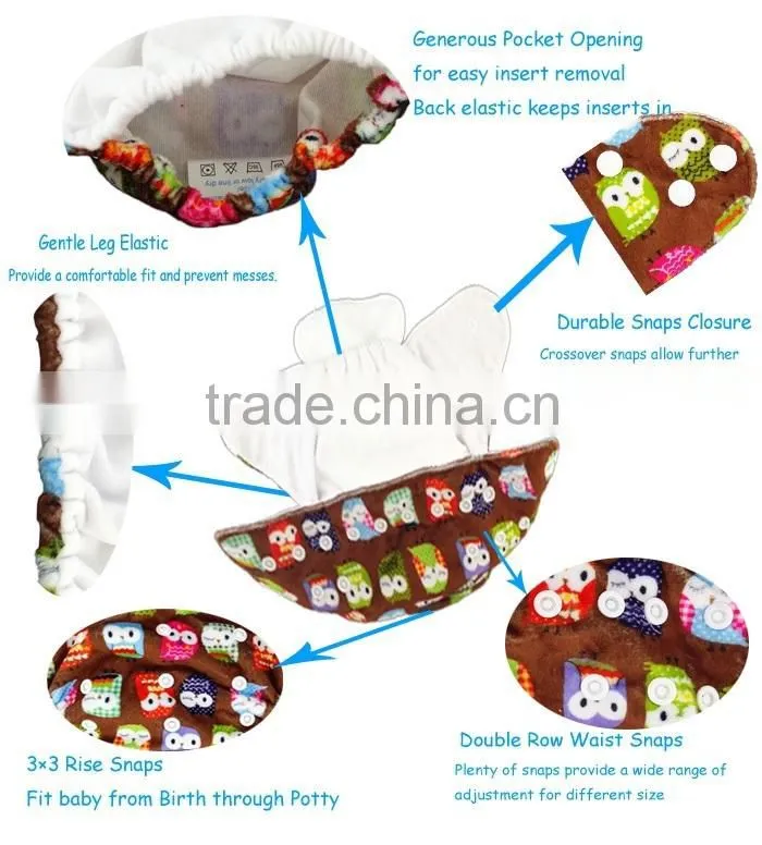 AnAnBaby Adjustable cloth diapers baby Nappies Round tab PUL