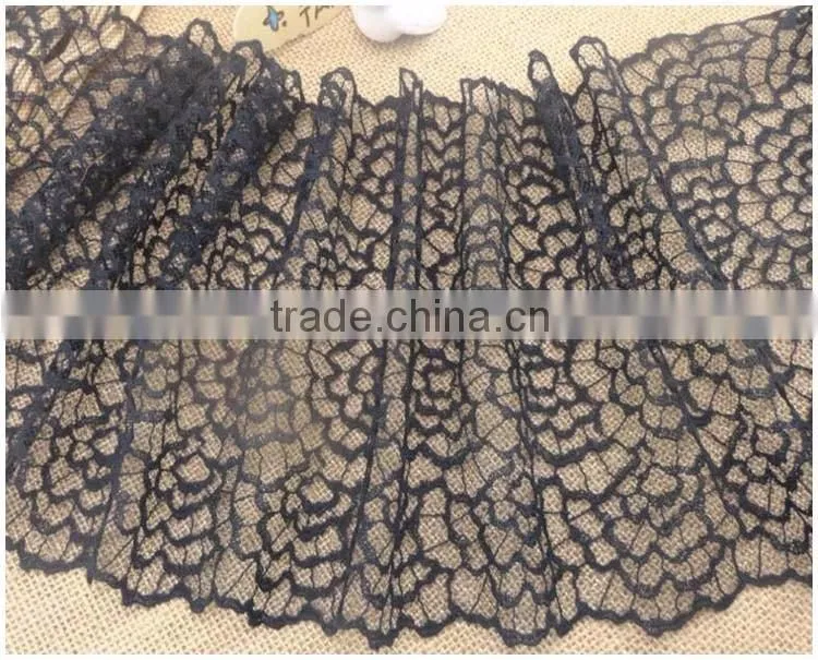 2016 New Fashion Black white stock 8.26" Nylon lace for wedding dress lace/sexy lace/Trimming Lace fabric