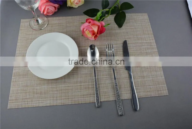 Table decoration PVC solid color disposable flaxen linen table placemat 45*30cm