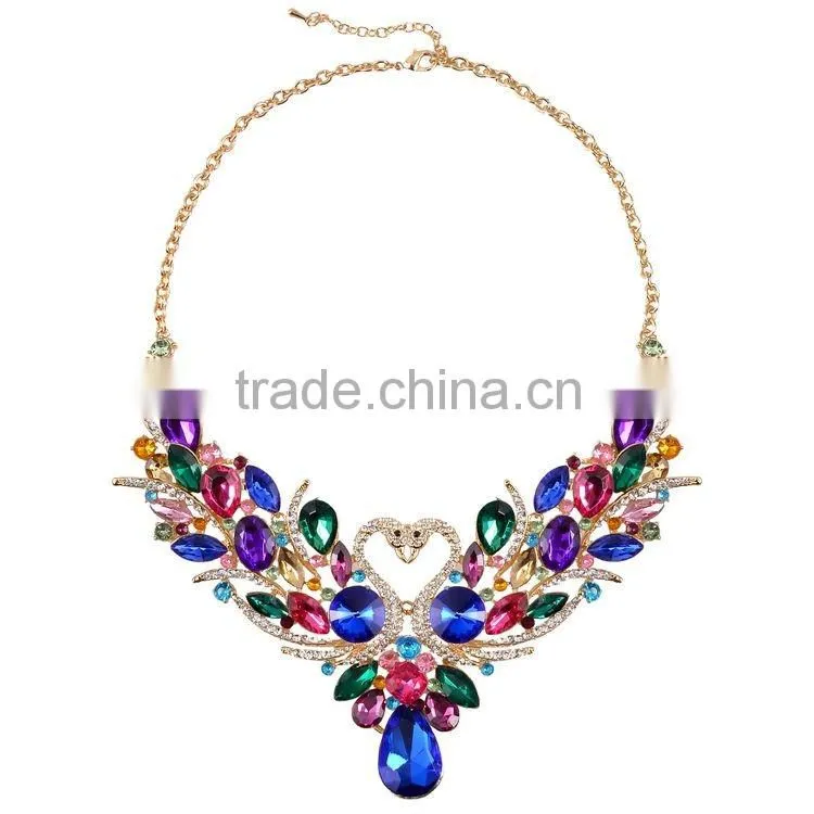 Fashion Summer Luxury Swan Beautiful OL Delicate Noble Pendant Necklace Women Collier Choker Collar Jewelry