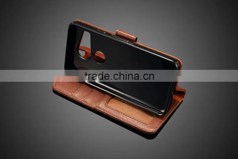 MMT Litchi Grain with Buckle PU Leather Wallet Case with Card Slot Case with PC Back Cover For Google 5X MT-4927