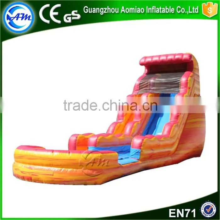 High quality giant inflatable fire truck slide with pool