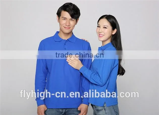 high quality custom logo long sleeve fashion unisex polo shirt